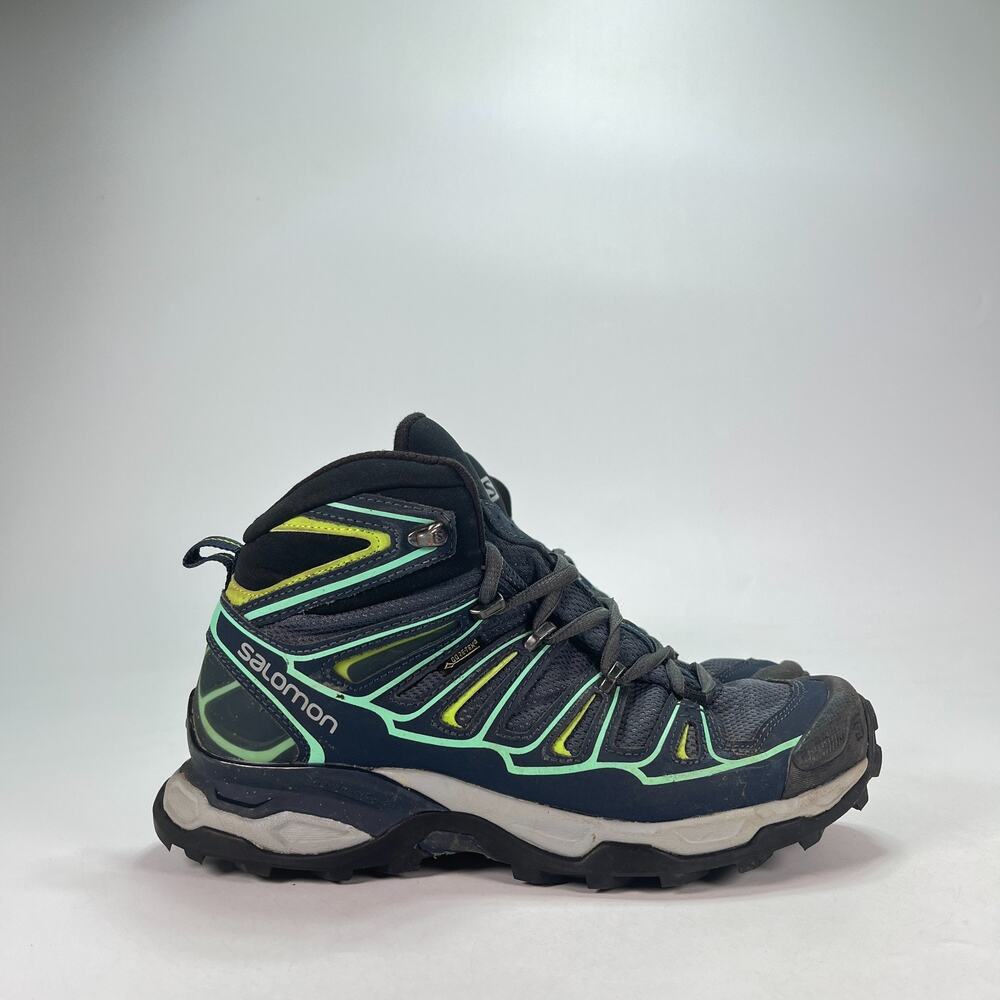 Salomon X Ultra 2 GTX Navy Blue Mint Mid Top Hiking Boots 371524 Women's Size 7